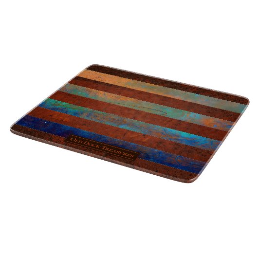 Rustic Coastal Glass Cutting Board Schneidebrett (Ecke)