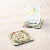rustic coaster set for happy new year 2026 getränkeuntersetzer (Rechte Seite)
