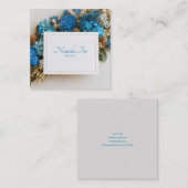 Rustic Cobalt Blue Floral Gold Frame Dried Flower Quadratische Visitenkarte (Vorne/Hinten)