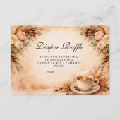 Rustic Coffee Baby Shower Diapper Raffle Begleitkarte (Vorderseite)