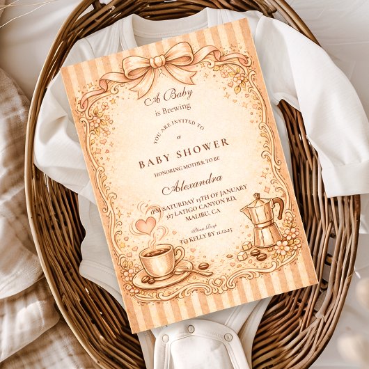 Rustic Coffee Baby Shower Einladung