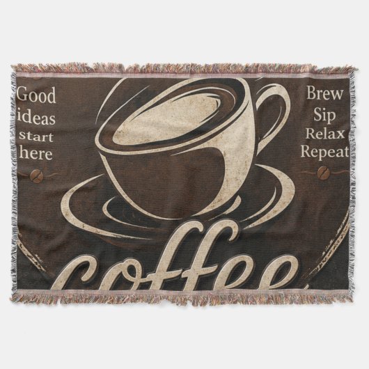 Rustic Coffee Bar Decor Gift Decke (Vorderseite)