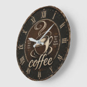 Rustic Coffee Bar Decor Gift Große Wanduhr (Winkel)