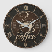 Rustic Coffee Bar Decor Gift Große Wanduhr (Vorderseite)