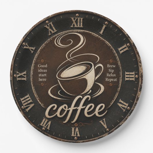 Rustic Coffee Bar Decor Gift Pappteller (Vorderseite)