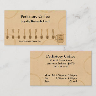 Rustic Coffee Shop Loyalty Card Spots & Freebie Treuekarte