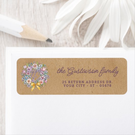 Rustic Colorful Floral Wreath With Yellow Bow (Insitu)