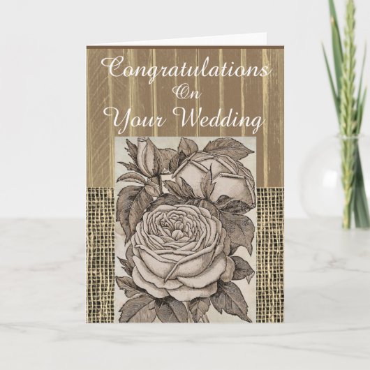 Rustic Congratulations Wedding Card Karte (Vorderseite)