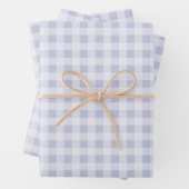 Rustic Cool Periwinkle Gray Gingham Geschenkpapier Set (Beispiel)