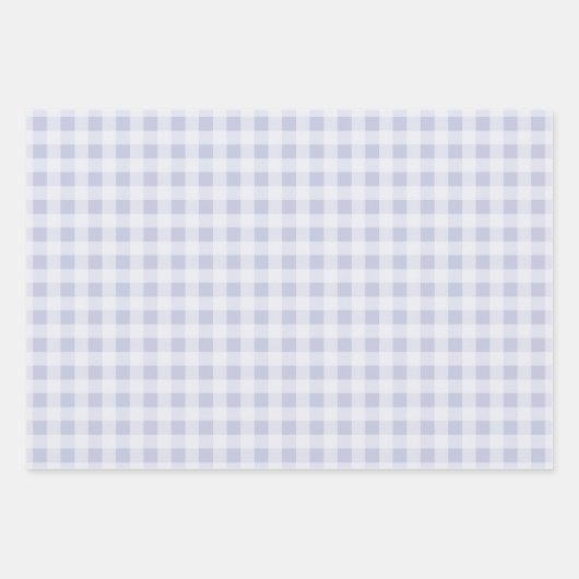 Rustic Cool Periwinkle Gray Gingham Geschenkpapier Set (Vorderseite)