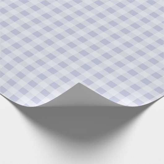Rustic Cool Periwinkle Gray Gingham Wrapping Paper Geschenkpapier (Ecke)