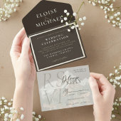 Rustic Copper Brown Wedding All-in-One-Einladung