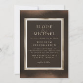 Rustic Copper Brown Wedding Einladung (Vorderseite)