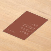 Rustic Copper Editorial Modern Wedding Acryleinladungen (Ablage )