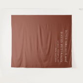 Rustic Copper Editorial Modern Wedding Backdrop Wandteppich (Vorderseite (Horizontal))