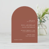 Rustic Copper Editorial Modern Wedding Einladung (Stehend Vorderseite)