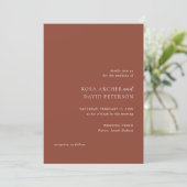 Rustic Copper Editorial Modern Wedding Einladung (Stehend Vorderseite)