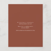 Rustic Copper Editorial Modern Wedding Invitation (Rückseite)