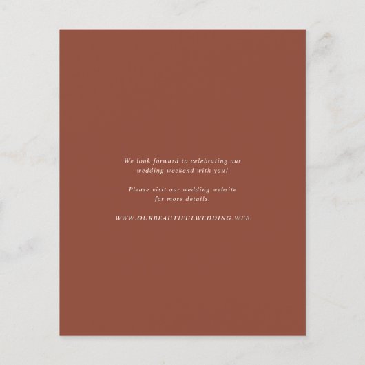 Rustic Copper Editorial Modern Wedding Invitation (Rückseite)
