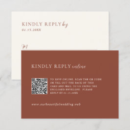 Rustic Copper Editorial Modern Wedding RSVP Karte