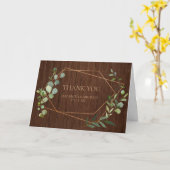 Rustic Copper Geometric Eucalyptus Foto Vielen Dan Karte (Gelbe Blume)
