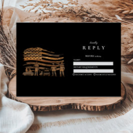 Rustic Copper Police Academy Graduation RSVP Karte