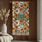 Rustic Copper Sage Olive Fall Floral Aesthetic Fleecedecke