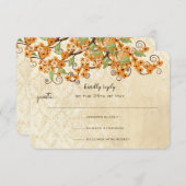 Rustic Coral Orange Spring Blossom Wedding RSVP (Vorne/Hinten)