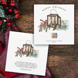 Rustic Corporate Business Logo Christmas Card