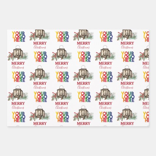 Rustic Corporate Business Logo Christmas Geschenkpapier Set (Vorderseite)