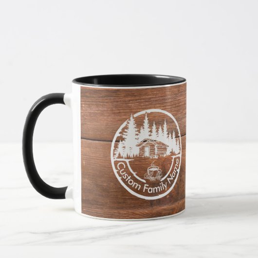 Rustic Cottage Cabin Barn | Custom Family Name Tasse (Links)