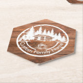Rustic Cottage Cabin Barn | Custom Family Name Untersetzer (angewinkelt)