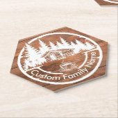 Rustic Cottage Cabin Barn | Custom Family Name Untersetzer (angewinkelt)