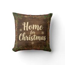 Rustic Cottage Christmas Throw Pillow | Cozy
