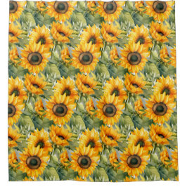 Rustic Country Americana Sunflower Shower Curtains Duschvorhang