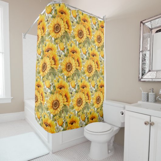 Rustic Country Americana Sunflower Shower Curtains Duschvorhang (Beispiel)