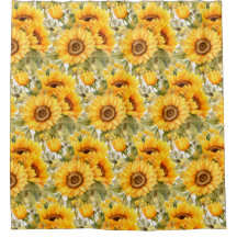 Rustic Country Americana Sunflower Shower Curtains