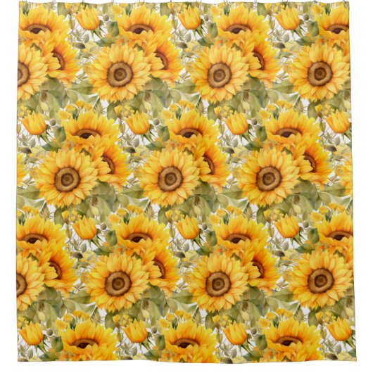 Rustic Country Americana Sunflower Shower Curtains Duschvorhang (Vorderseite)