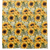 Rustic Country Americana Sunflower Shower Curtains Duschvorhang (Vorderseite)