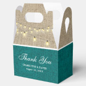 Rustic Country Aquamarin Burlap Wedding Danke Geschenkschachtel (Geöffnet)