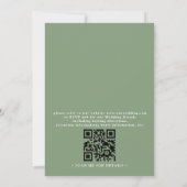 Rustic Country Art Line Elegant QR Code Wedding Einladung (Rückseite)
