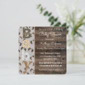 Rustic Country Baby Dusche Einladung (Stehend Vorderseite)