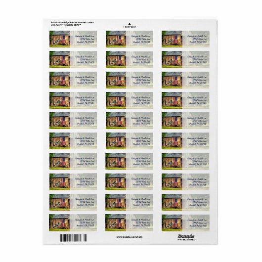 Rustic Country Barn American Flag Liebe Address (Vorne)