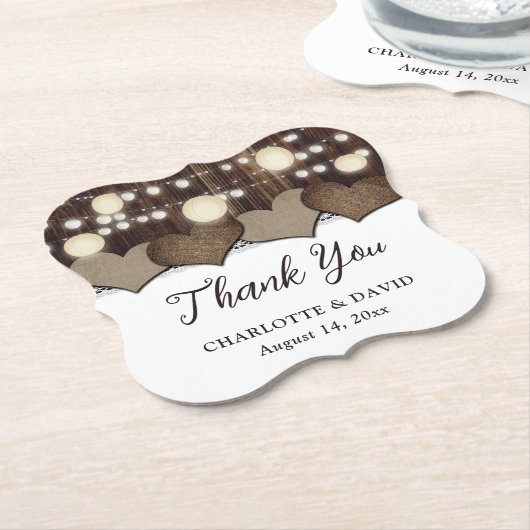 Rustic Country Barn Wedding Vielen Dank Untersetzer (angewinkelt)