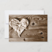 Rustic Country Barn Wood Heart Wedding RSVP Cards (Rückseite)