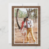 Rustic country barn wood photo wedding RSVP Einladung (Rückseite)