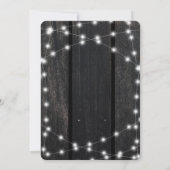 Rustic country barn wood string lights wedding einladung (Rückseite)