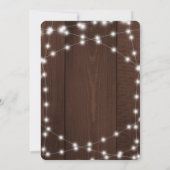Rustic country barn wood string lights wedding einladung (Rückseite)