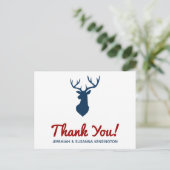 Rustic Country Blue Deer and Mountain Vielen Dank Postkarte (Stehend Vorderseite)
