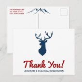 Rustic Country Blue Deer and Mountain Vielen Dank Postkarte (Vorne/Hinten)
